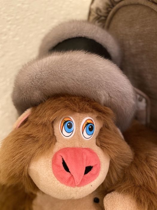 Капор голуба норка і шкіра кожа женская шапка ж