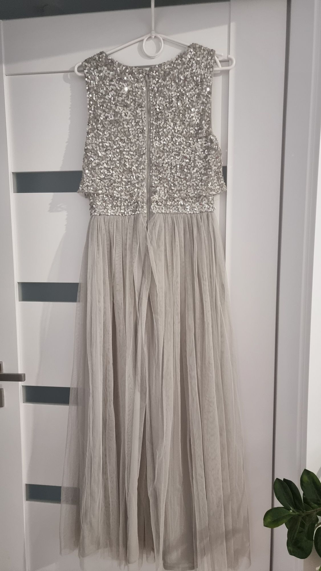 Maya r. 34 deluxe sukienka srebrna z topem asos