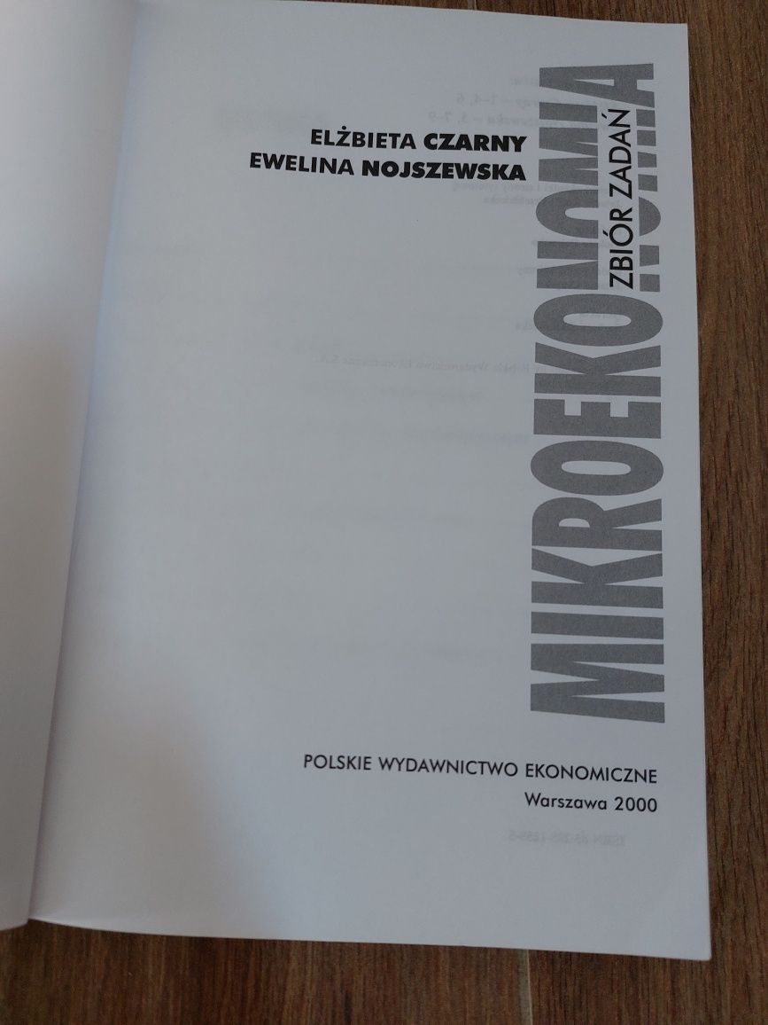 Mikroekonomia zbiór zadań Czarny Nojszewska