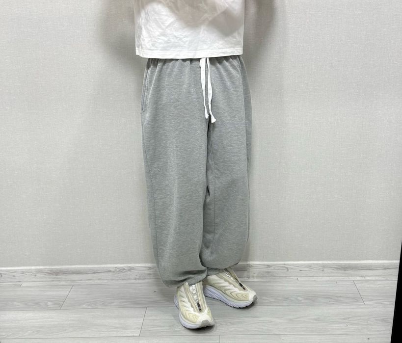 Широкі спортивні штани сірі з утяжками sweatpants baggy спортивки