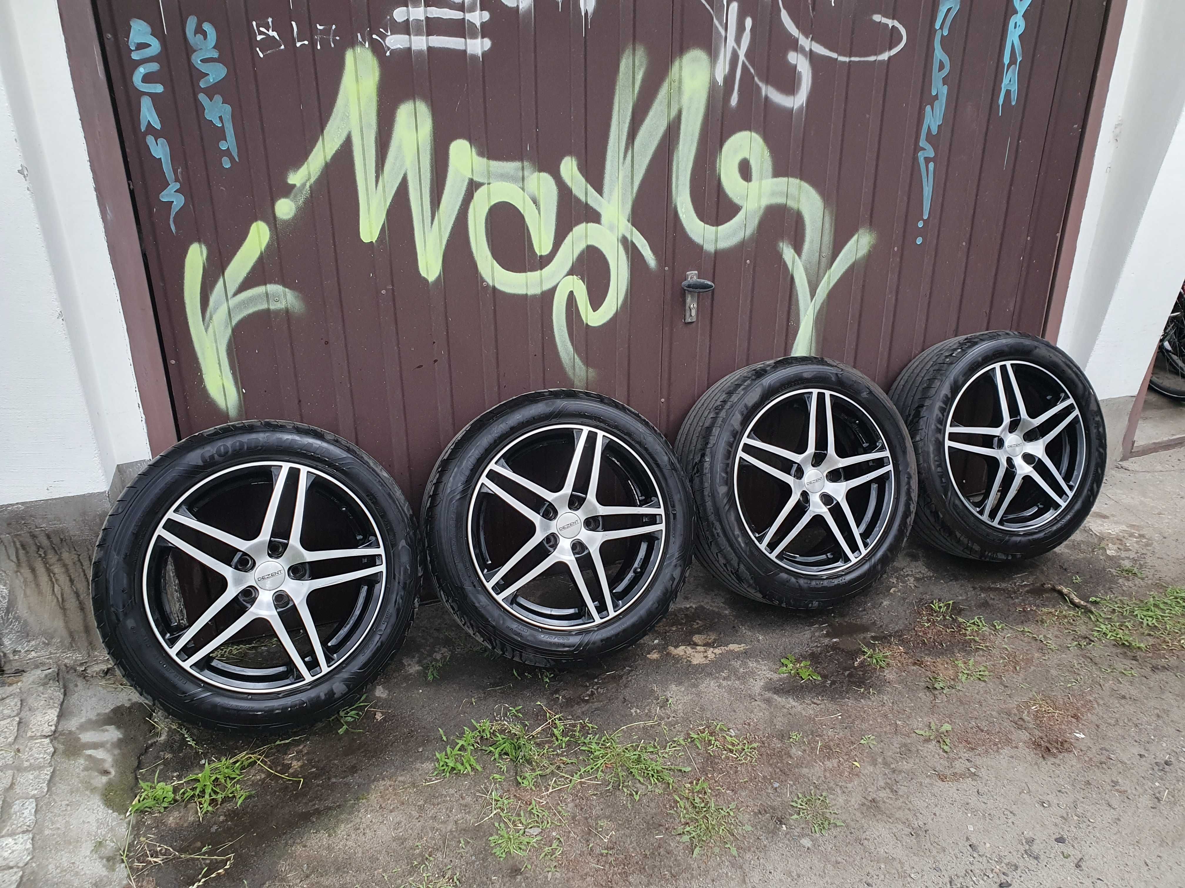 Alufelgi Dezent 17 5x112 ET48 Skoda Vw z oponami 225/50R17 lato