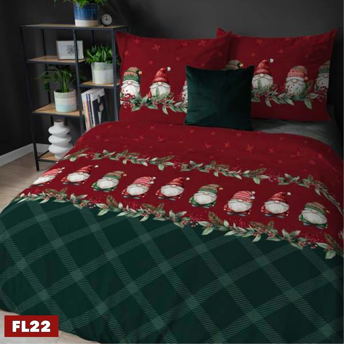 Pościel skrzat flanela świąteczna 220x200 Gruba ciepla miekka