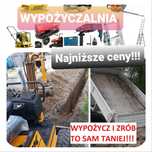 WYPOŻYCZALNIA Wynajem sprzętu Koparka Wywrotka Zagęszczarka Koparki