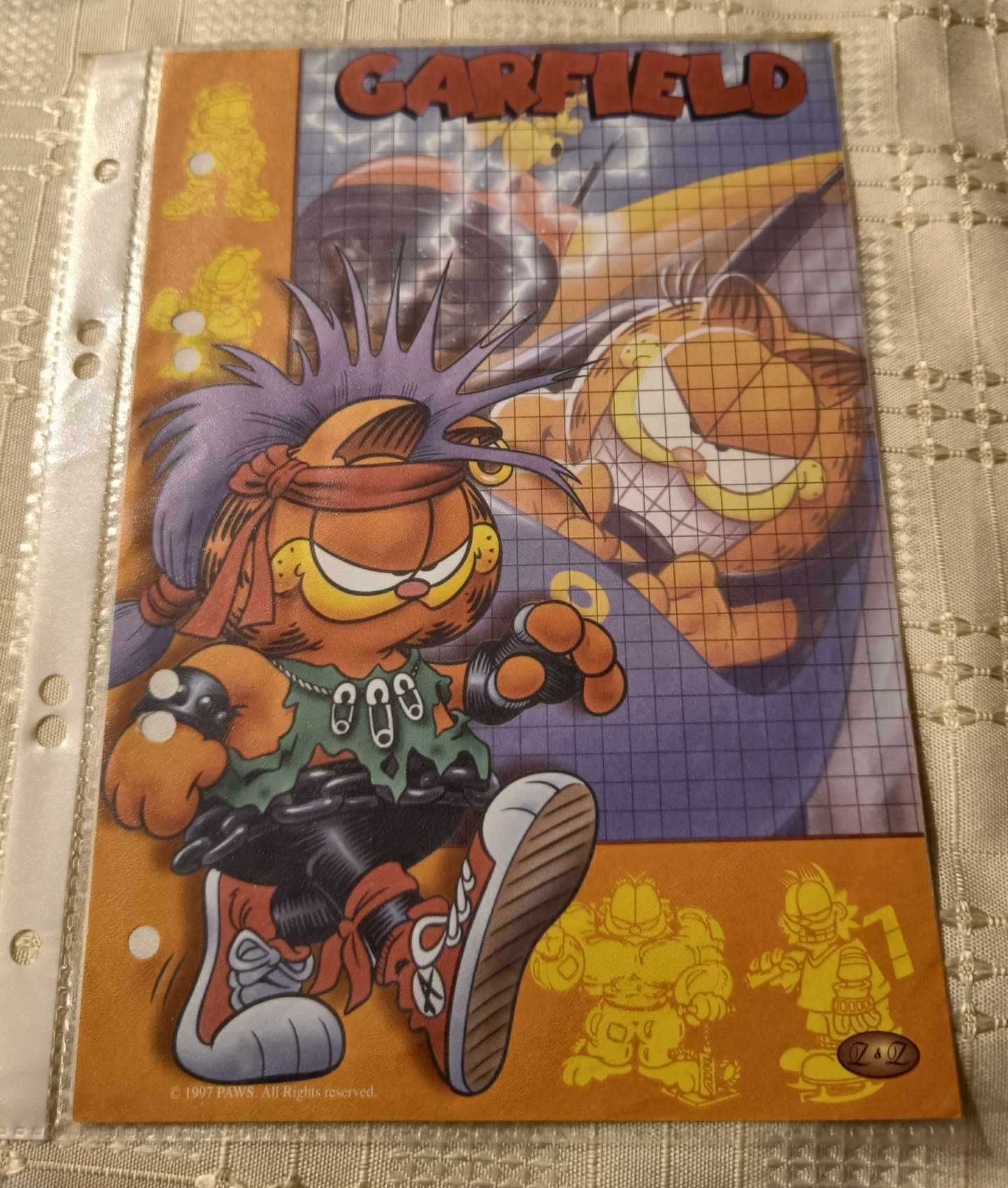 Karteczki kolekcjonerskie z lat 90' do segregatora Garfield