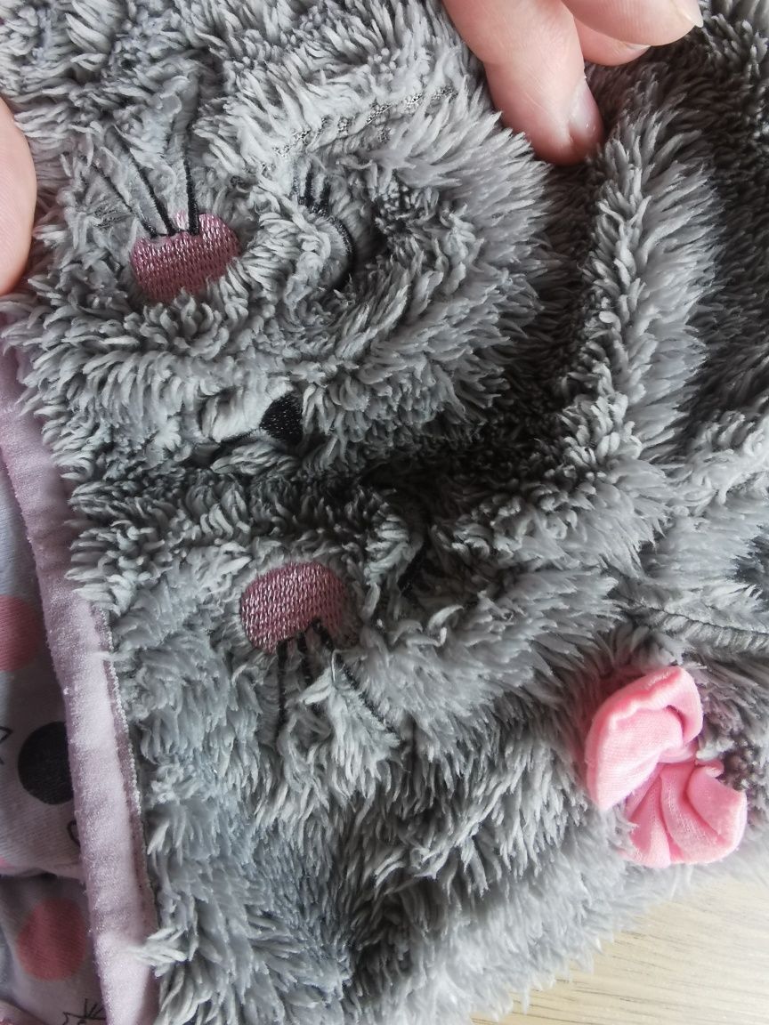Pluszowa bluza kotek, z uszkami, rozmiar 80