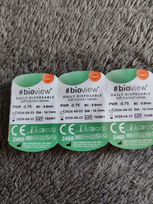 Soczewki bioview 3 szt -0.75