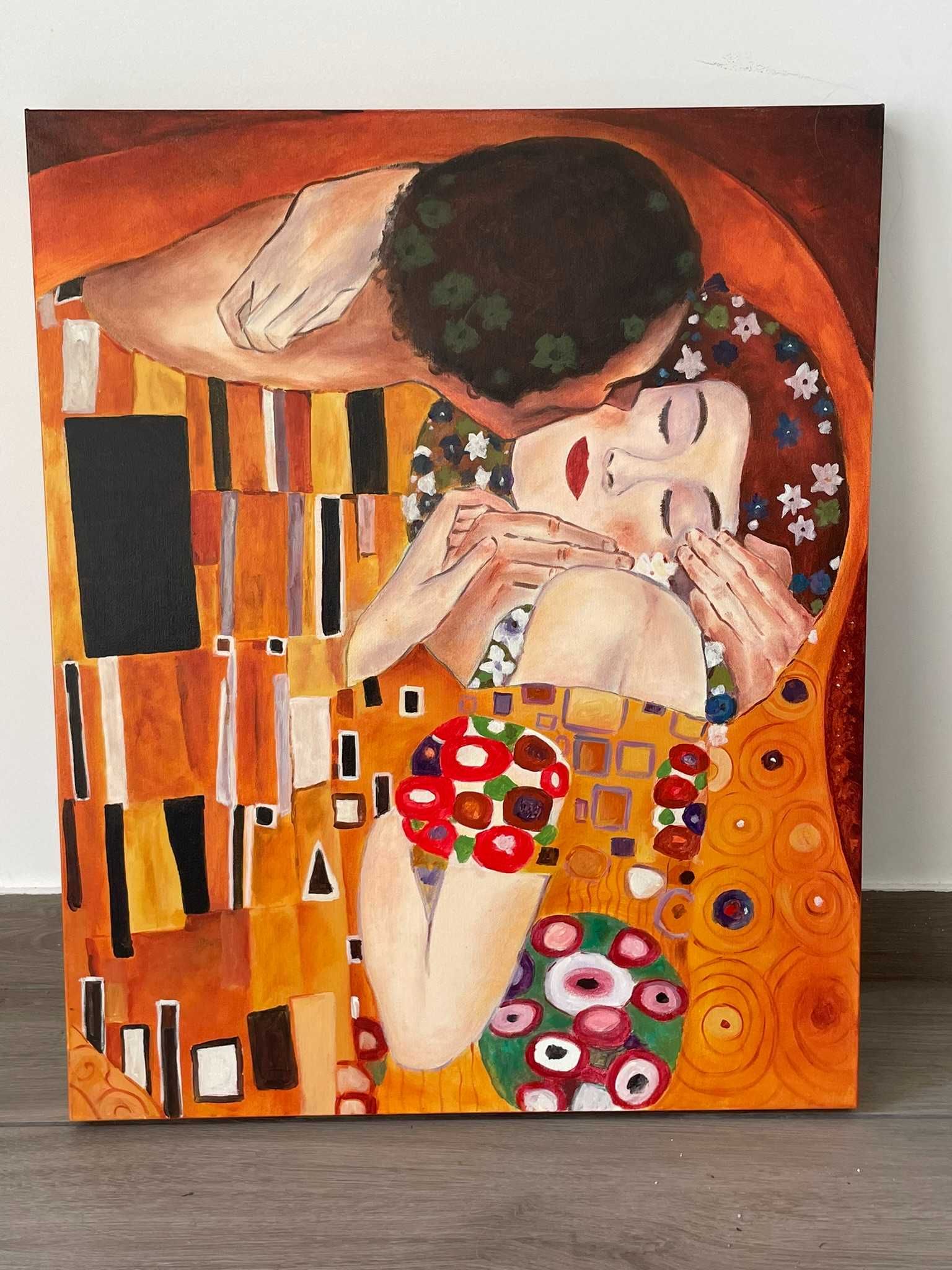 Quadro Imitação Gustav Klimt - O Beijo