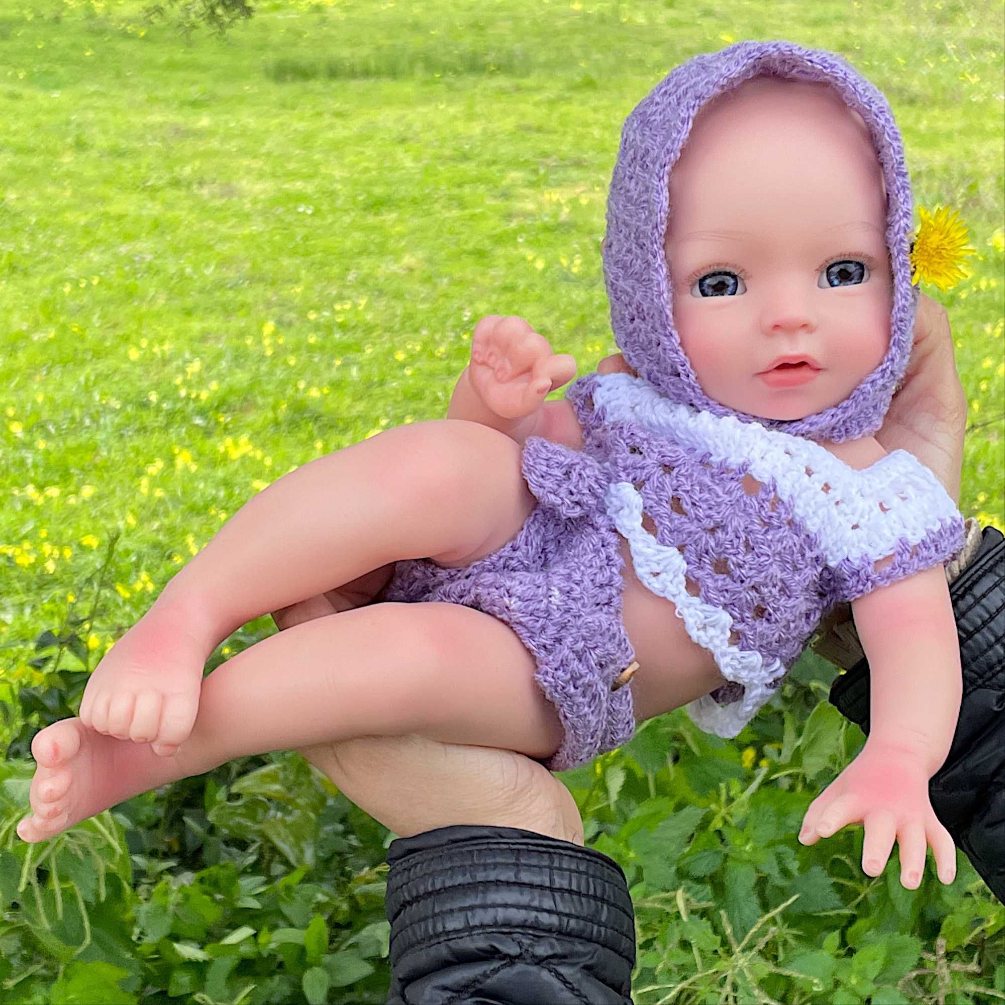 Boneca bebé reborn corpo inteiro silicone 34cm olhos abertos