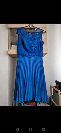 Sukienka plisowana niebieska salsa rozmiar 36