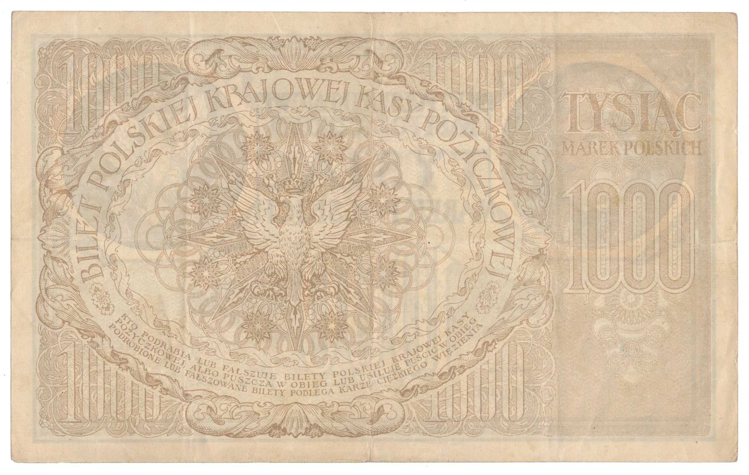 1000 marek polskich maj 1919 Rzadszy banknot !! !! !! !!