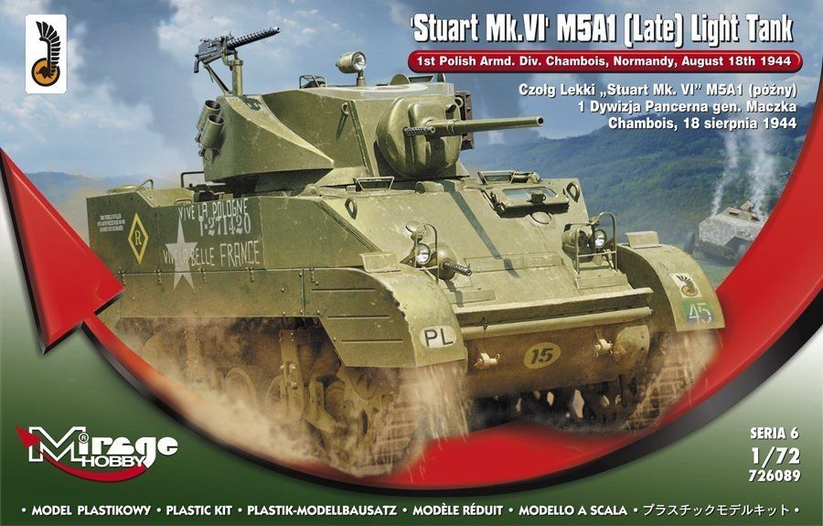 Czołg model plastikowy do sklejania Lekki "Stuart Mk.VI" M5A1 1