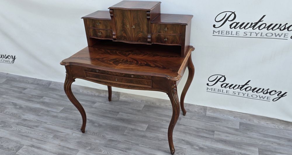 Sekretarzyk Biurko stylowe Mahoń Ludwik Chippendale