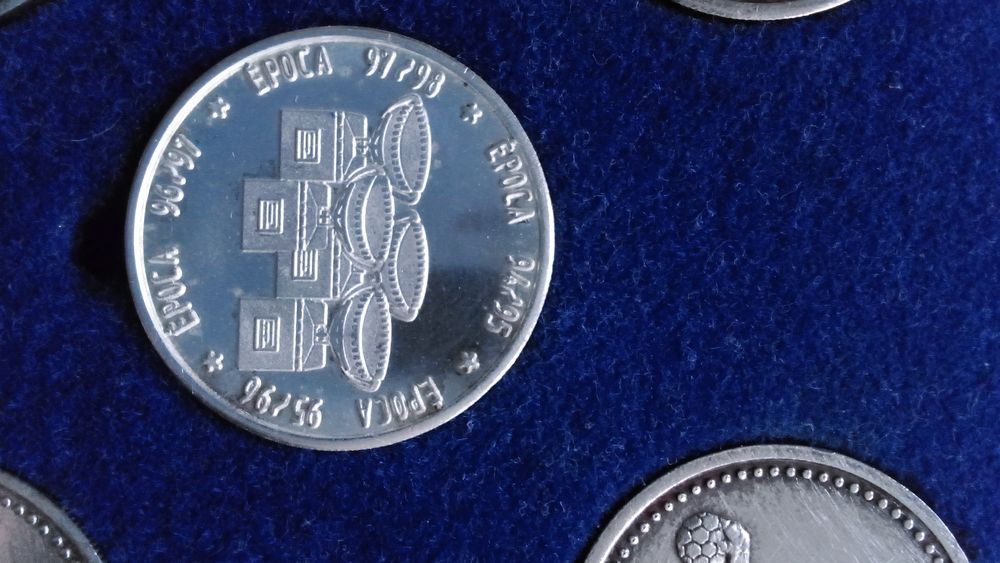 Prata conjunto de moedas comemorativas do Tetra do FCP
