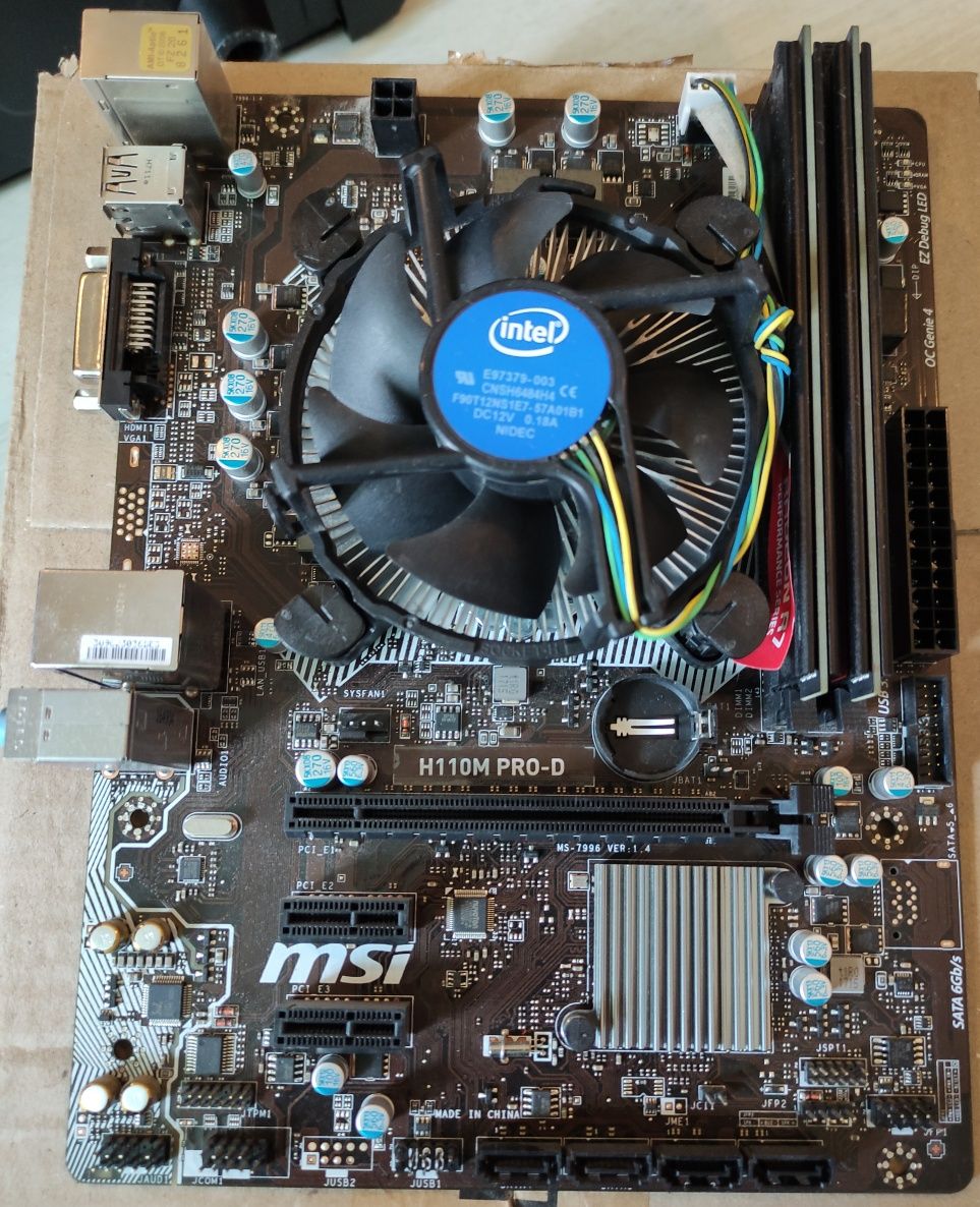 Материнка MSI H110M PRO-D, DDR-4 16gb
