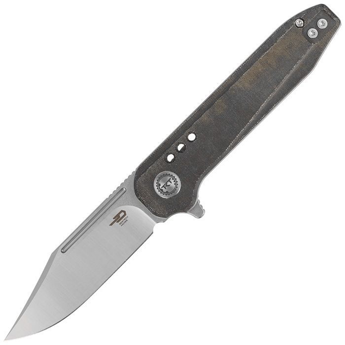Nóż składany Bestech Syntax CP Green Micarta, Stonewashed/Satin CPM 15