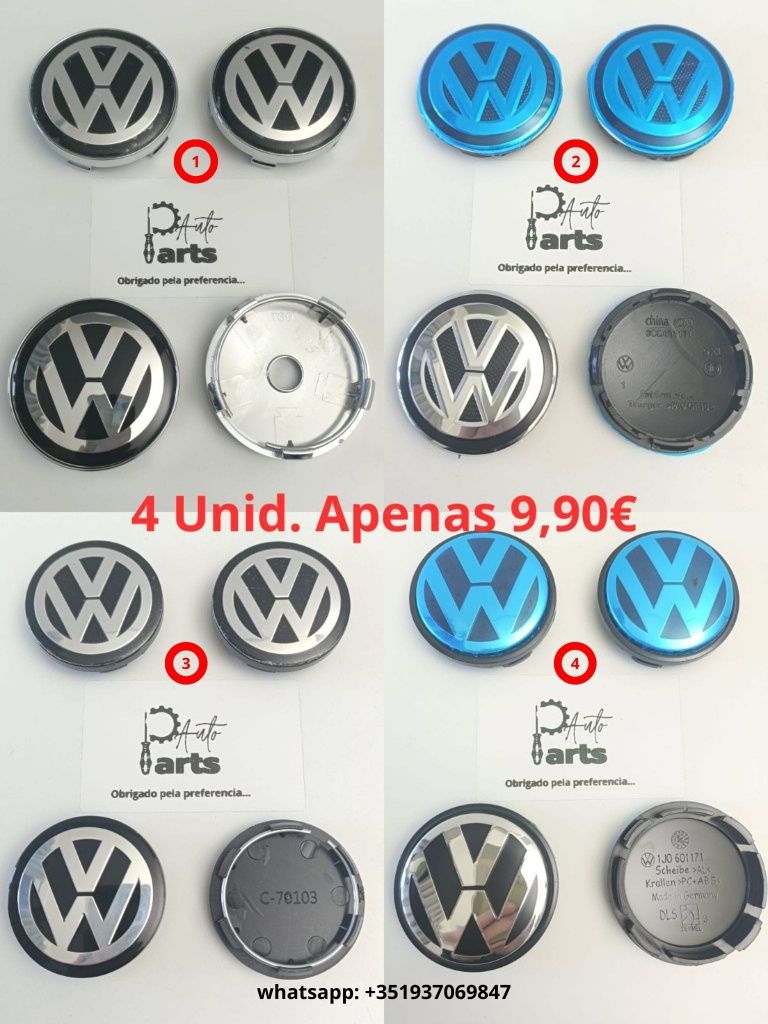 Centros de jante Volkswagen 50mm/56mm/60mm