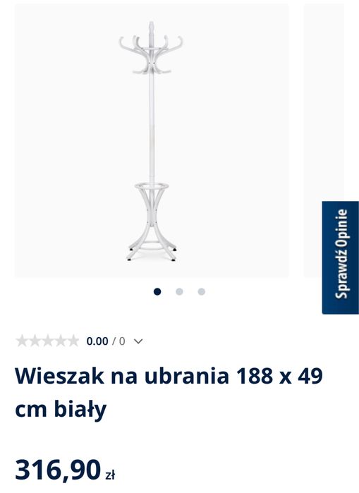 biały drewniany wieszak stojak na ubrania