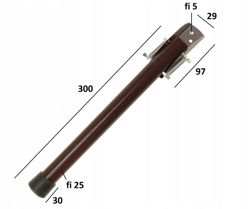 Stopka podpórka blokada nóżka do DRZWI BRAMY FURTKI furtki 350 x 25 mm