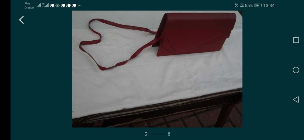 Efektowna Torebka Kopertówka jaskrawa czerwień- jak NOWA!!!