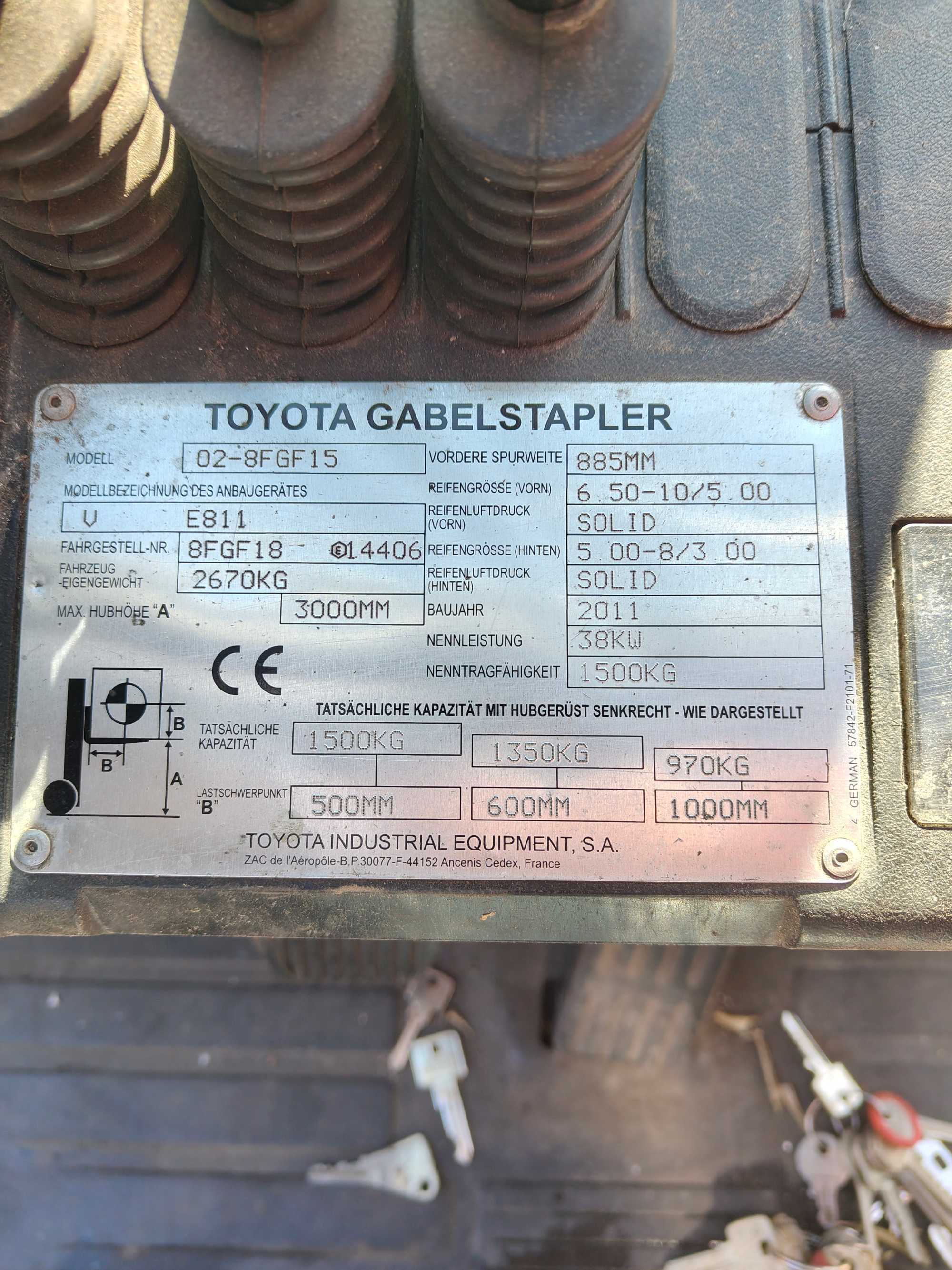 Wózek widłowy TOYOTA TONERO 15 02-8FGF15