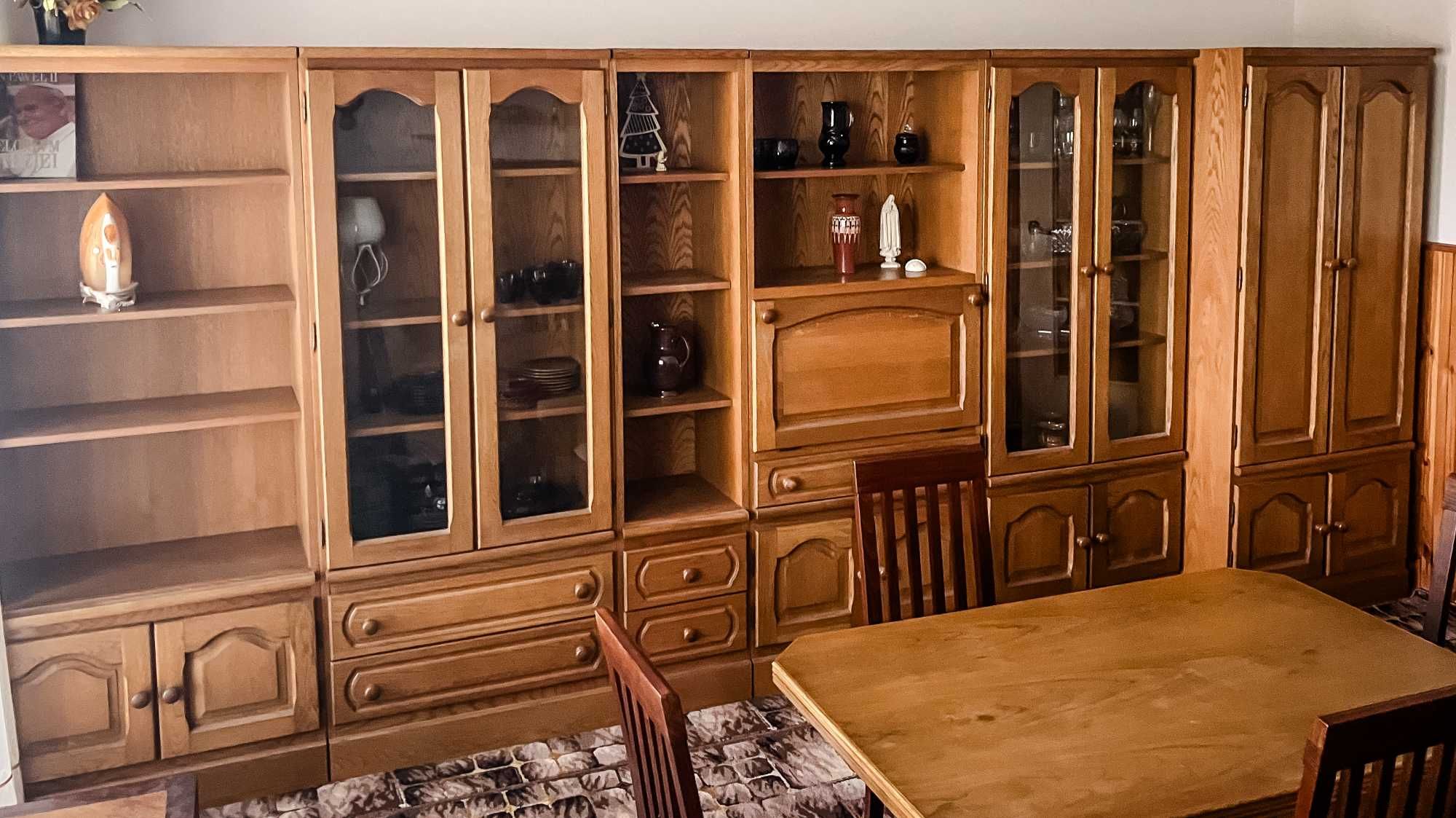 Meble dębowe - komplet do salonu, 13 elementów