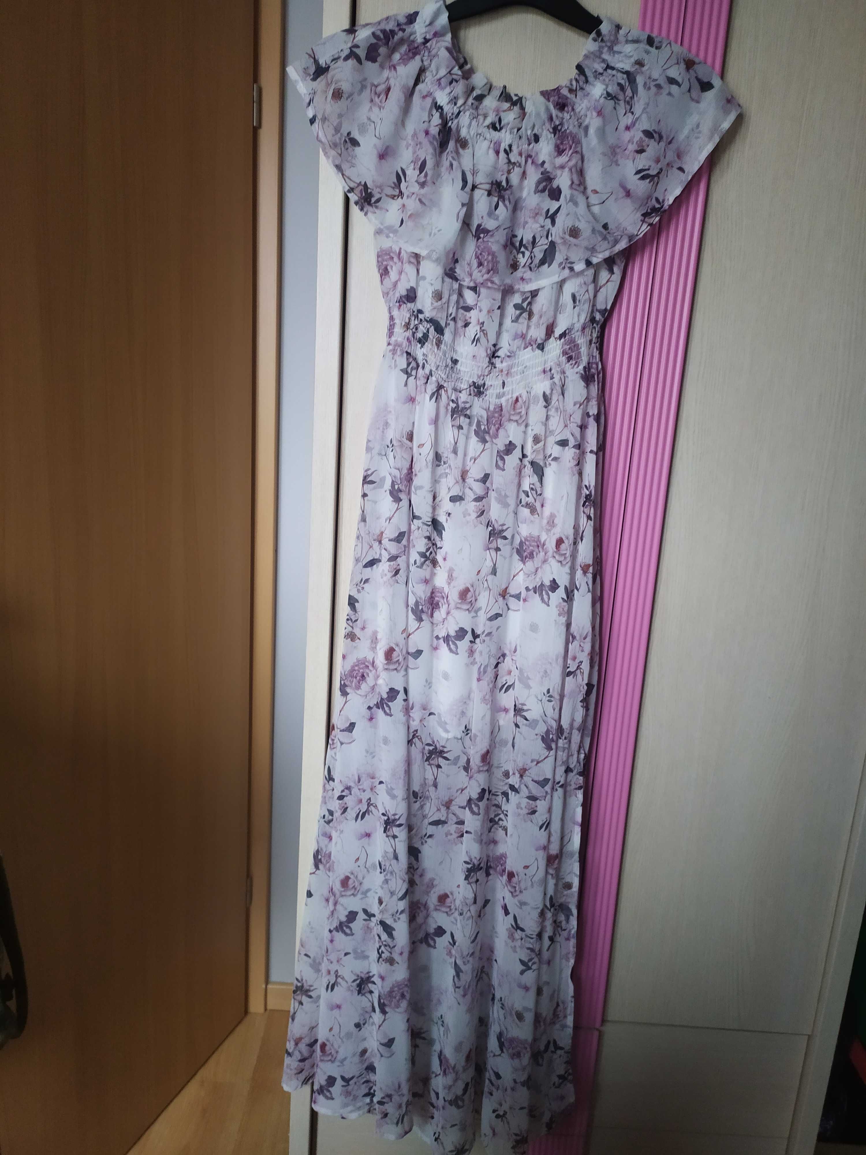 Sukienka maxi z hiszpańskim dekoltem Mohito, rozmiar 36
