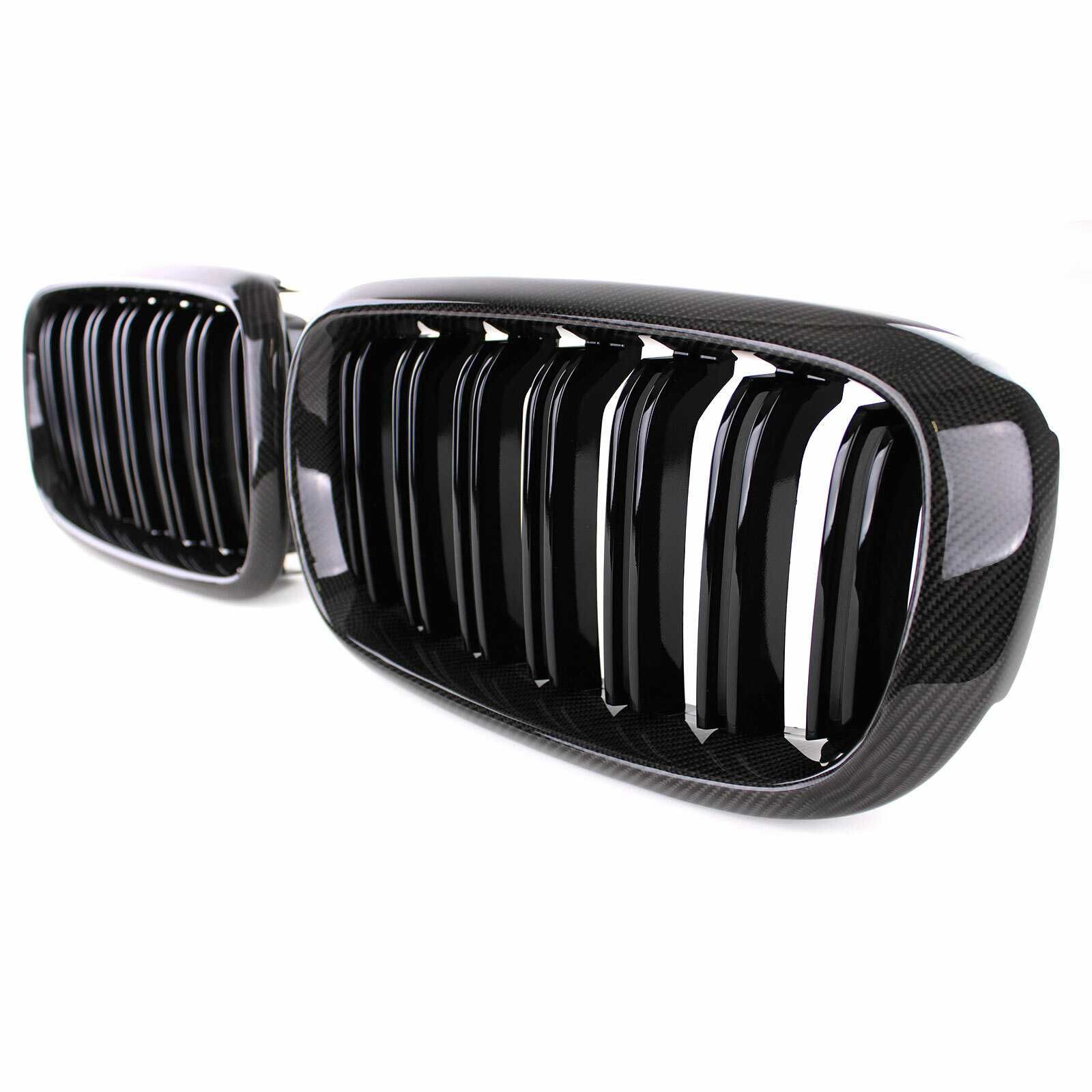 Grelha dupla lâmina Sport carbono preto para BMW X5 F15 X6 F16