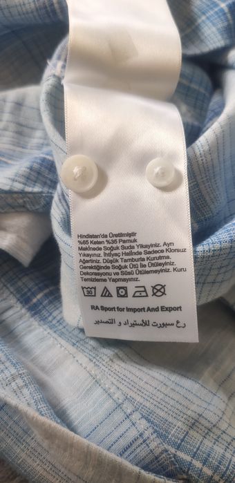 Modna koszula długi rękaw w kratę Timberland M 65% len 35% bawełna