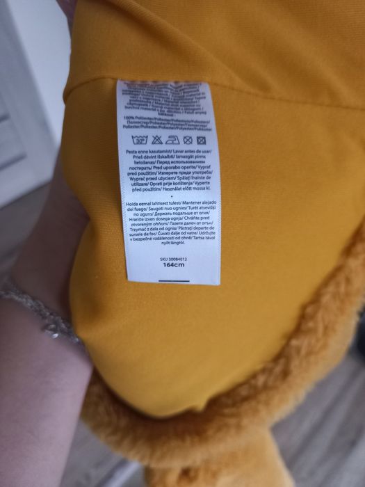 Kamizelka musztardowa miś futerko 164/ s