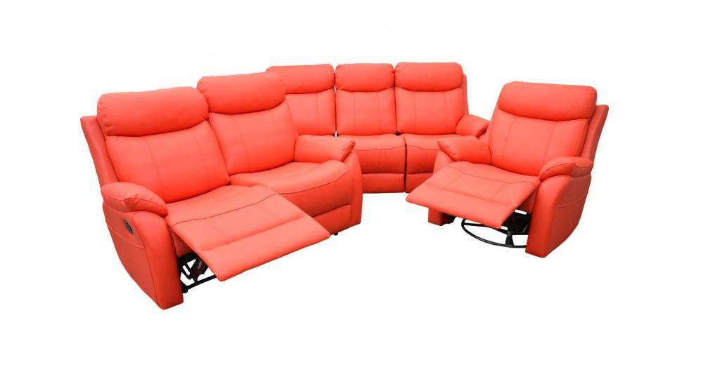 Nowoczesny Komplet wypoczynkowy Bianco Skóra naturalna RELAX