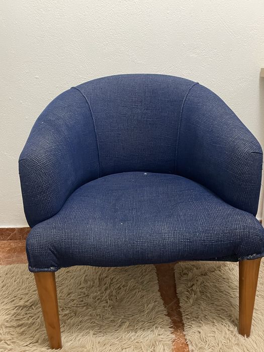 Cadeirão Azul e Castanho