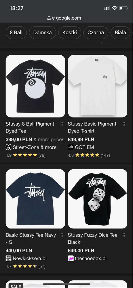 Męska koszulka / T-Shirt Stussy – rozmiar L