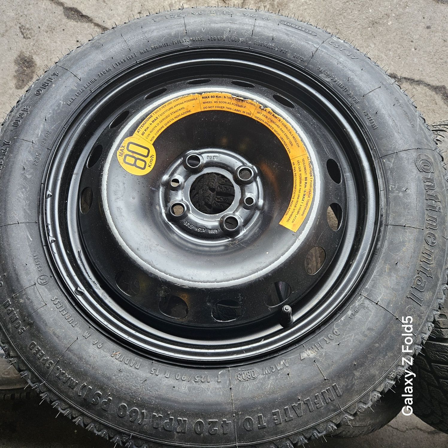 Koło dojazdowe 15 Fiat Linea Stilo Doblo 500 Fiorino AlfaRomeo 4x98