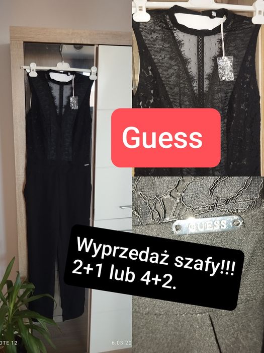 Kombinezon czarny guess koronkowy XS S