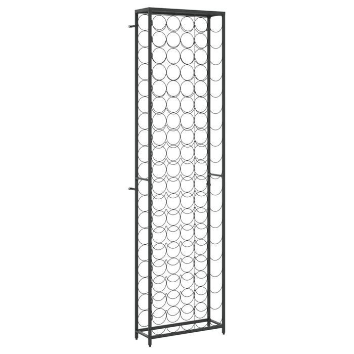 vidaXL Stojak na 95 butelek, czarny, 54x18x200 cm, kute żelazo