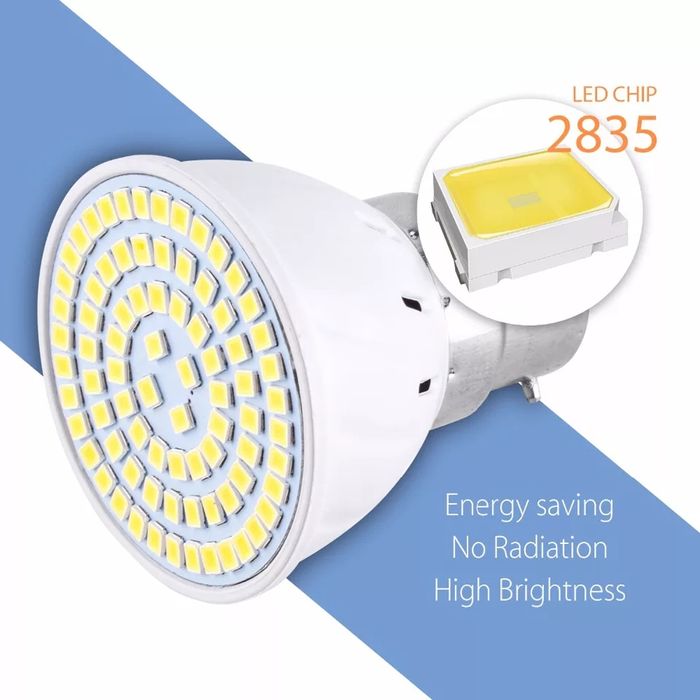 4 Lâmpadas LED 7W B22 branco quente 220-240V