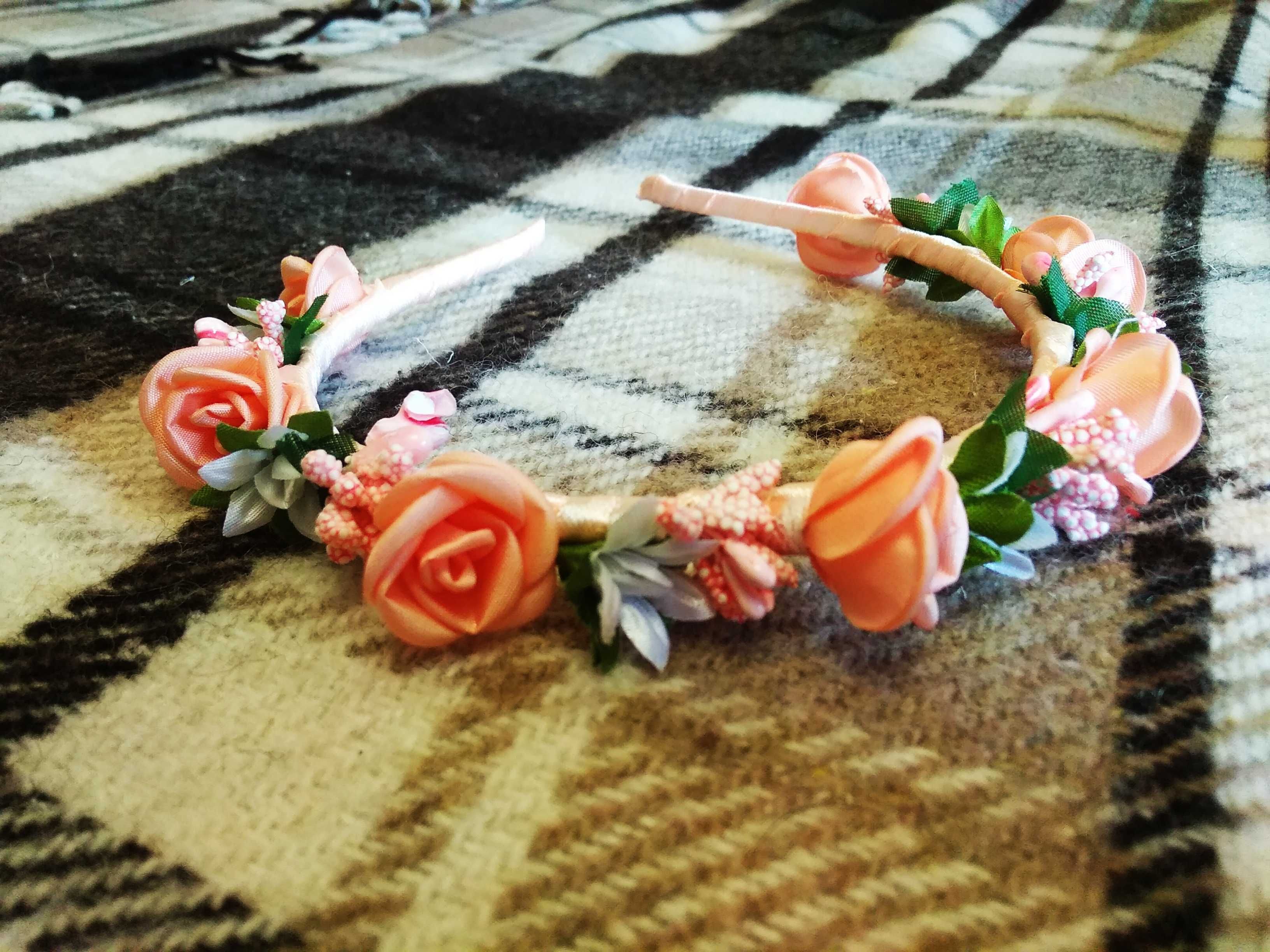 Праздничный венок из роз, цветочный венок, аксессуар, обруч с цветами