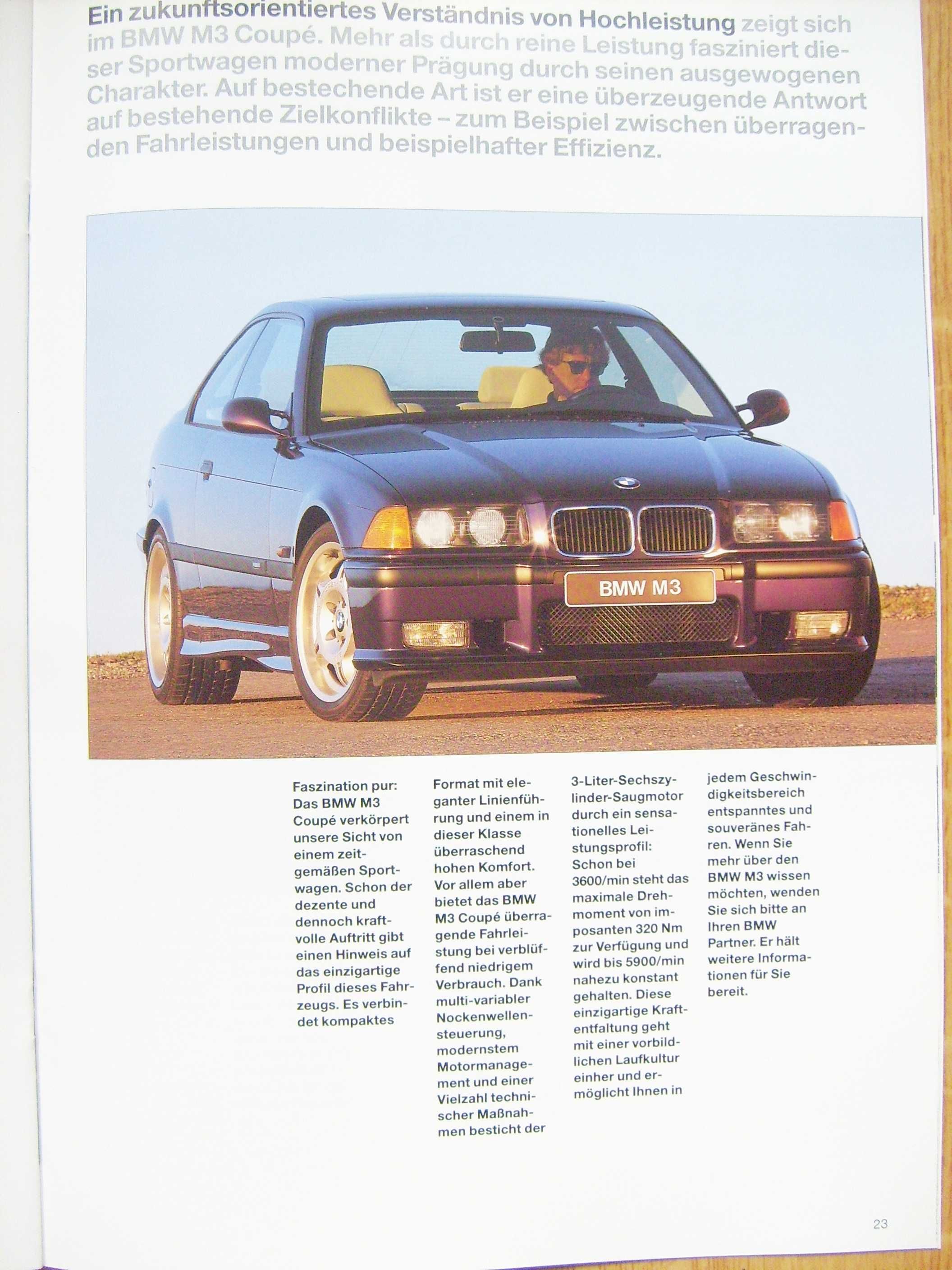 BMW 3 E36 Coupe 1995 / prospekt 32 strony, stan BDB ! WYPRZEDAŻ
