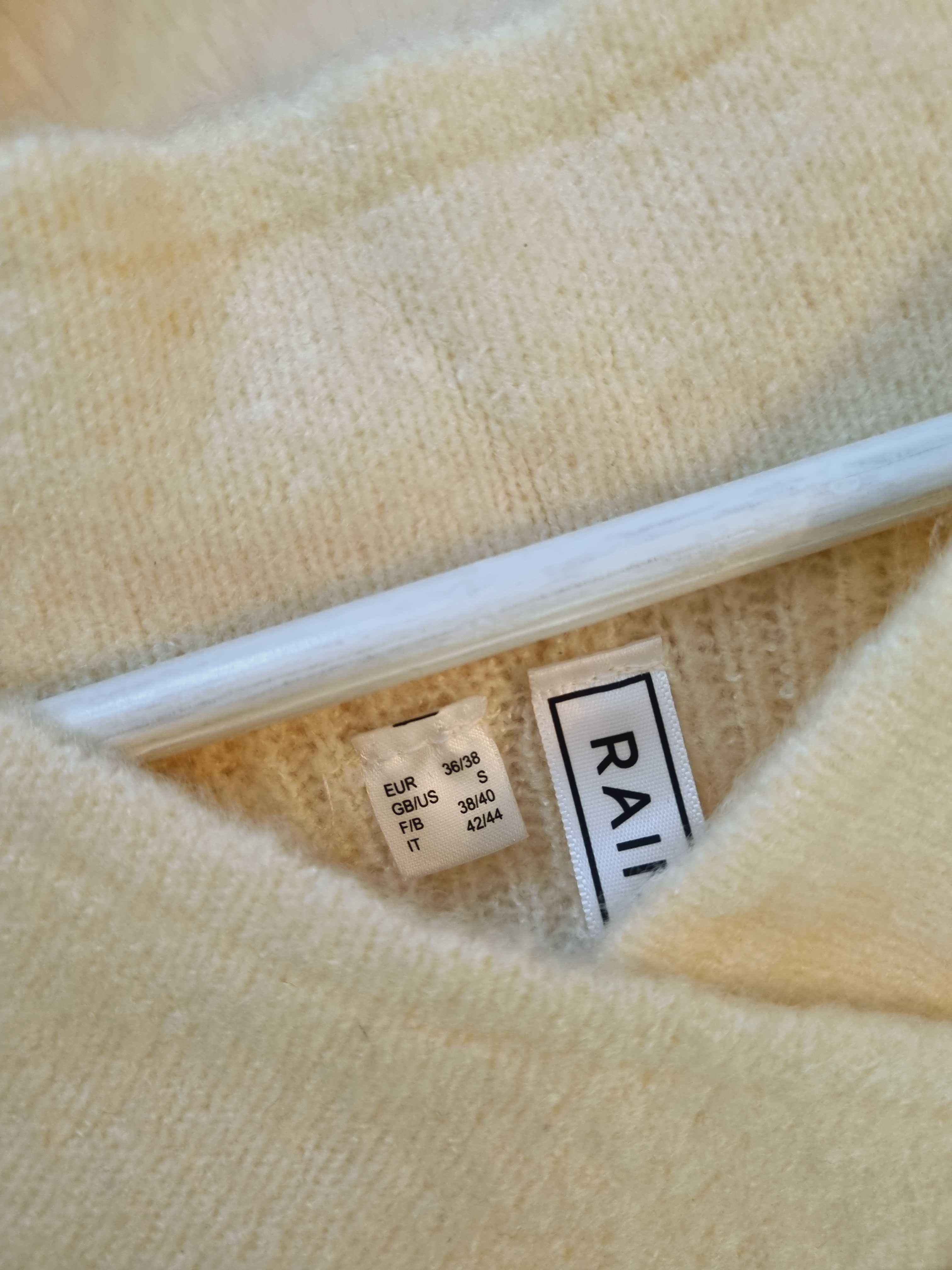 Długi kremowy sweterek sweter z szerokim rękawem S M L XL oversize