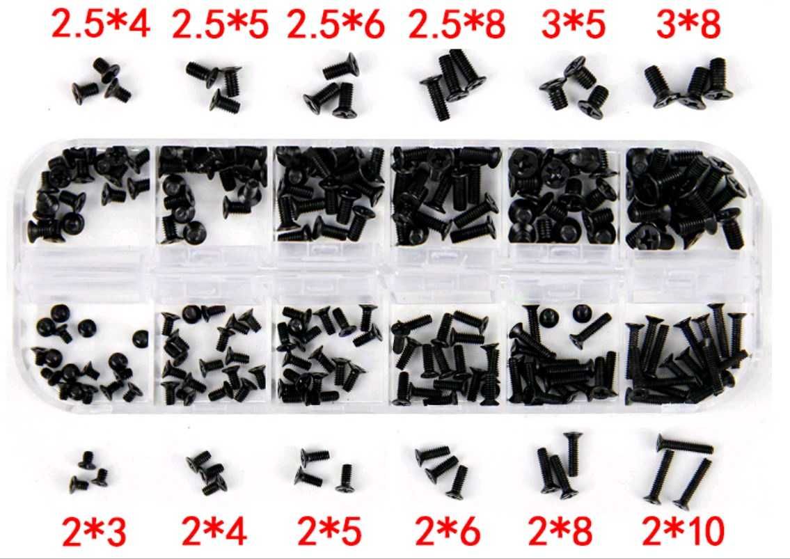 Болты винты набор 12 видов для сборки корпуса нoyтбука M2, M2.5, M3