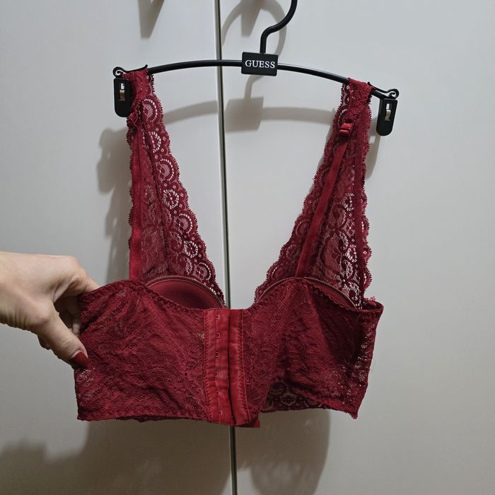 Biustonosz Intimissimi 70C ciemnoczerwony koronkowy