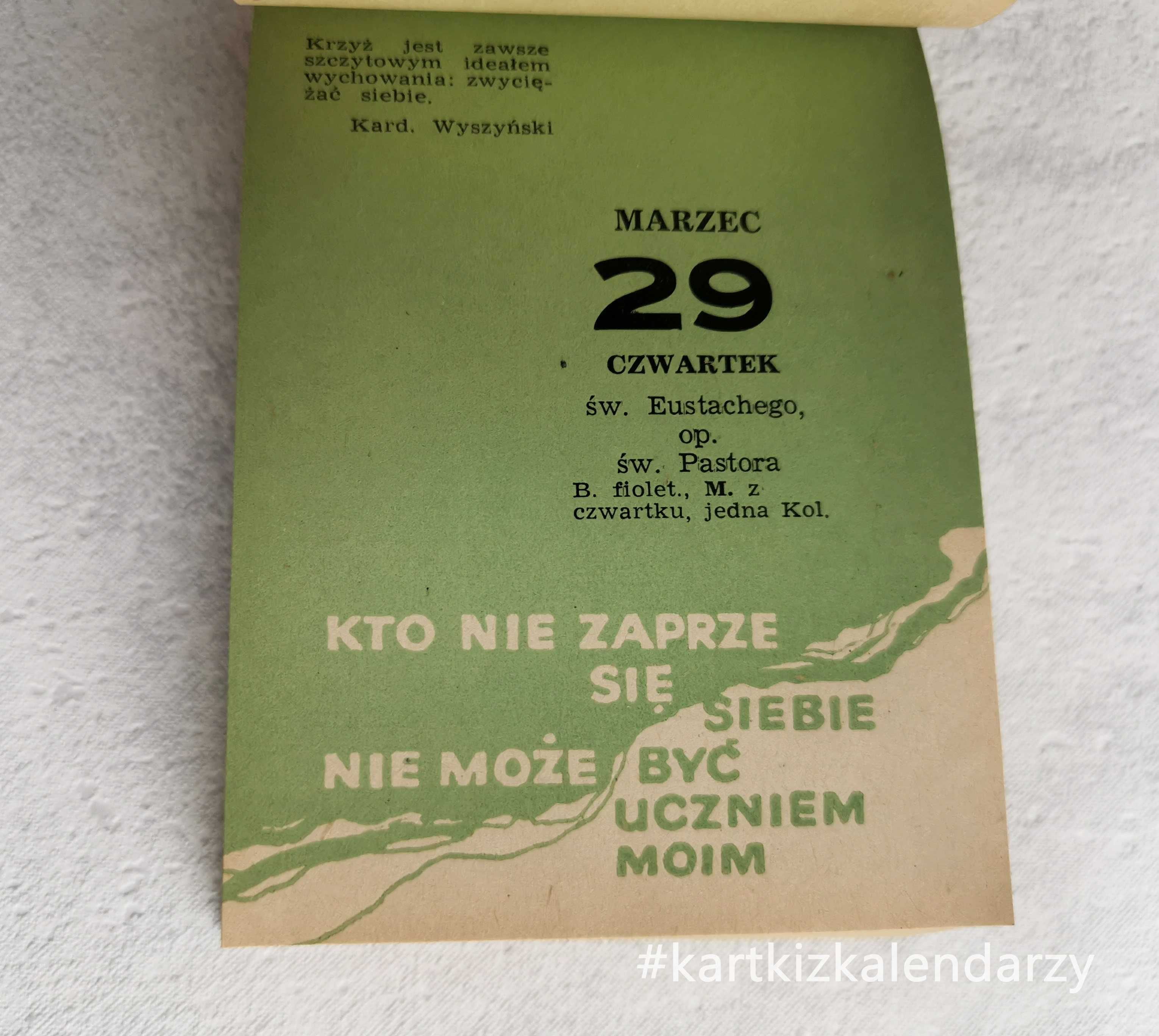 Kartka z kalendarza 1962 - 60 lat - 60 urodziny - #kartkizkalendarzy