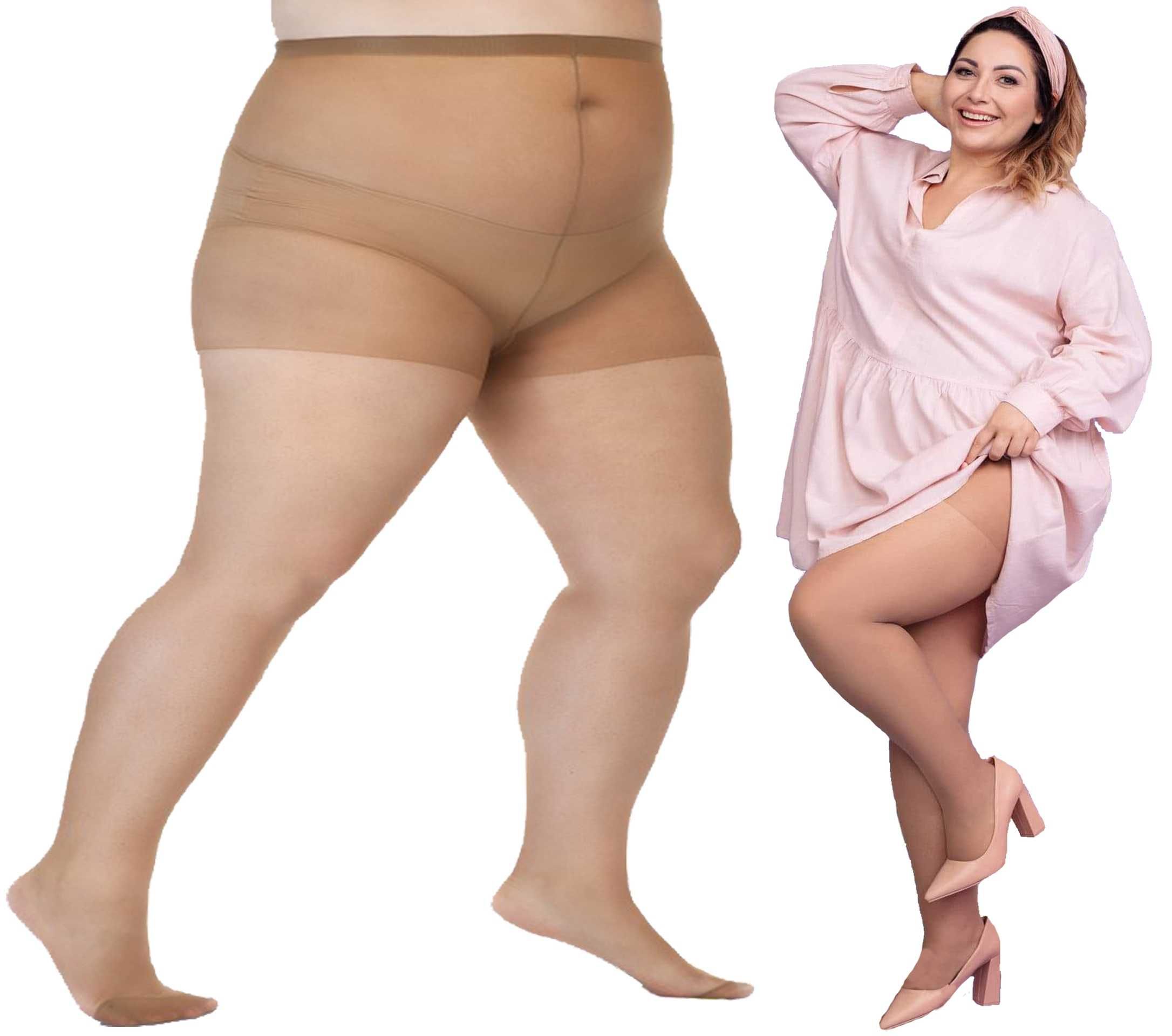 Rajstopy Lida Plus Size , 20den , Średni beż, 2XXL , biodra do 170cm