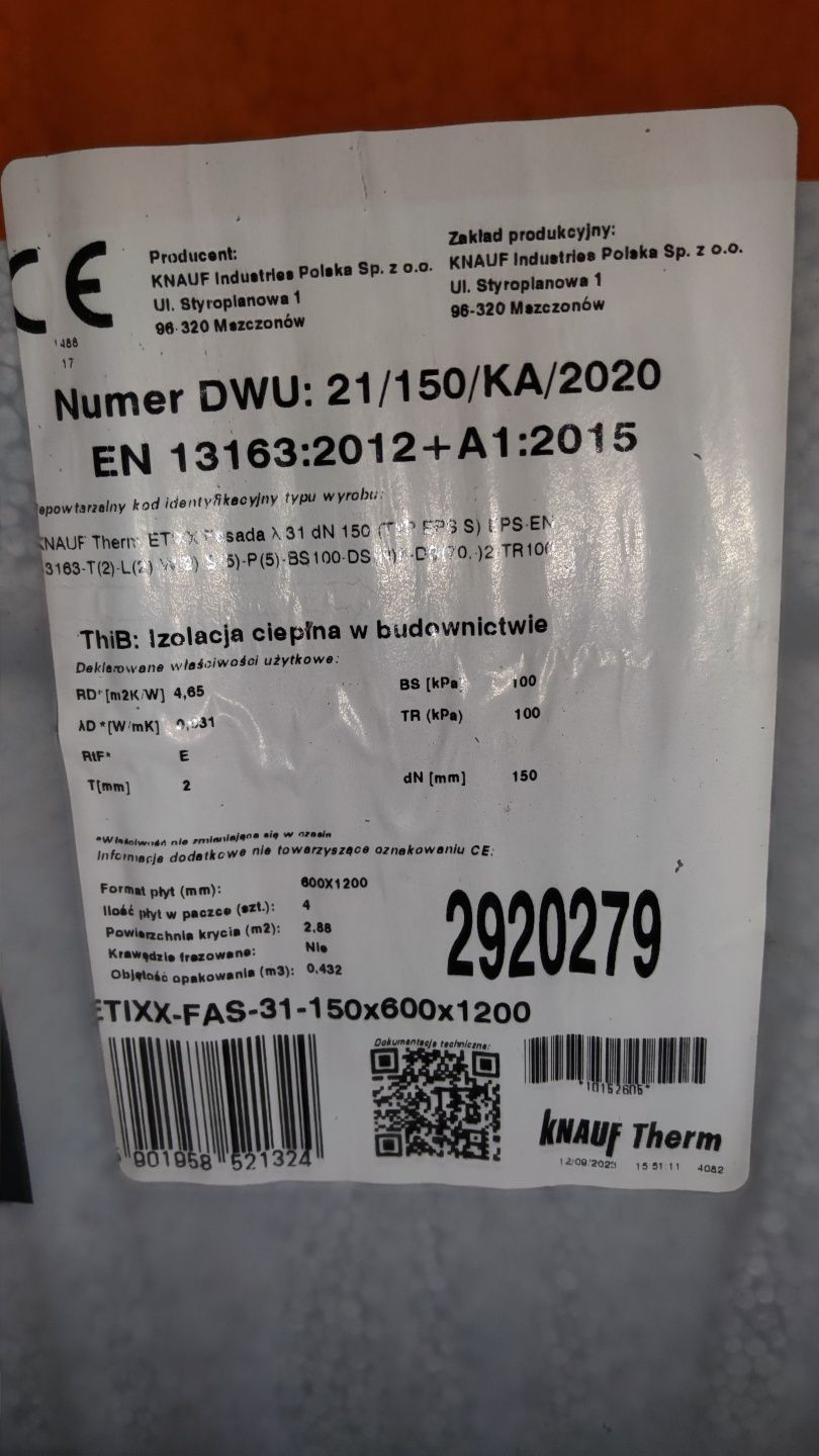 Styropian Knauf Etixx 15cm