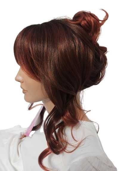 Peruka falowana z grzywką termowłosy do stylizacji-jasny brąz-Nessaja