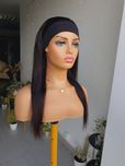 Długa peruka z włosów naturalnych na opasce 60 cm