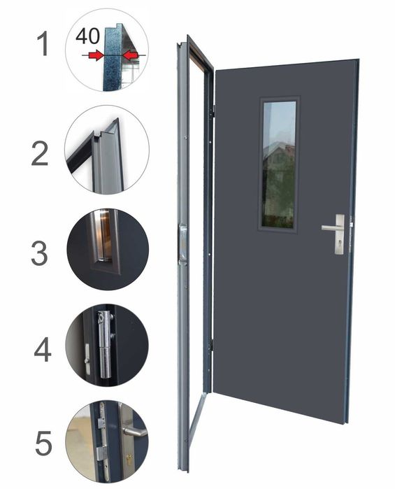 Drzwi OUTLET malowane techniczne model UT 3 Lewe 90 Brąz nr286