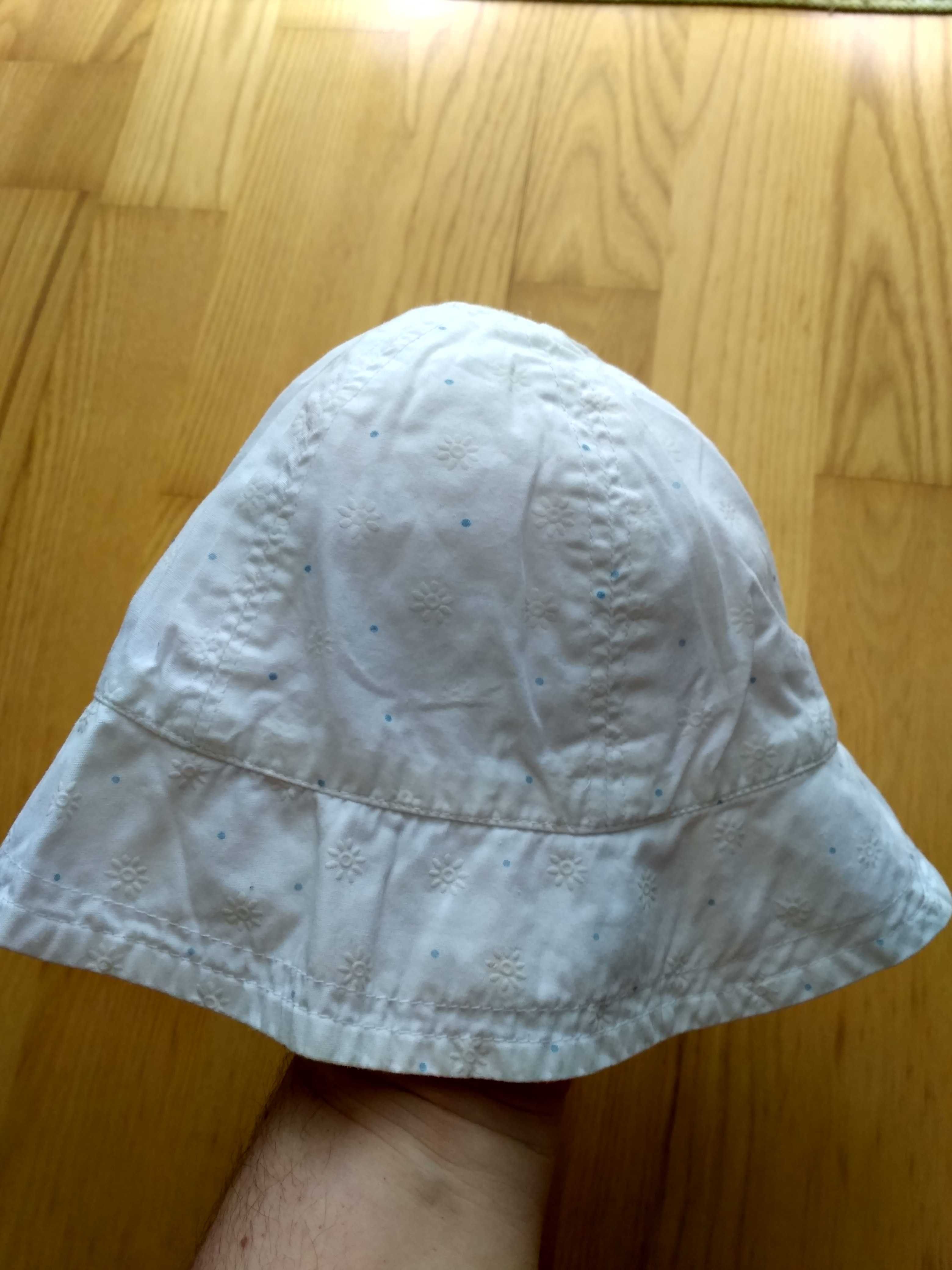 Biały kapelusz czapka 50 dla dziecka kapelusik czapeczka na słońce
