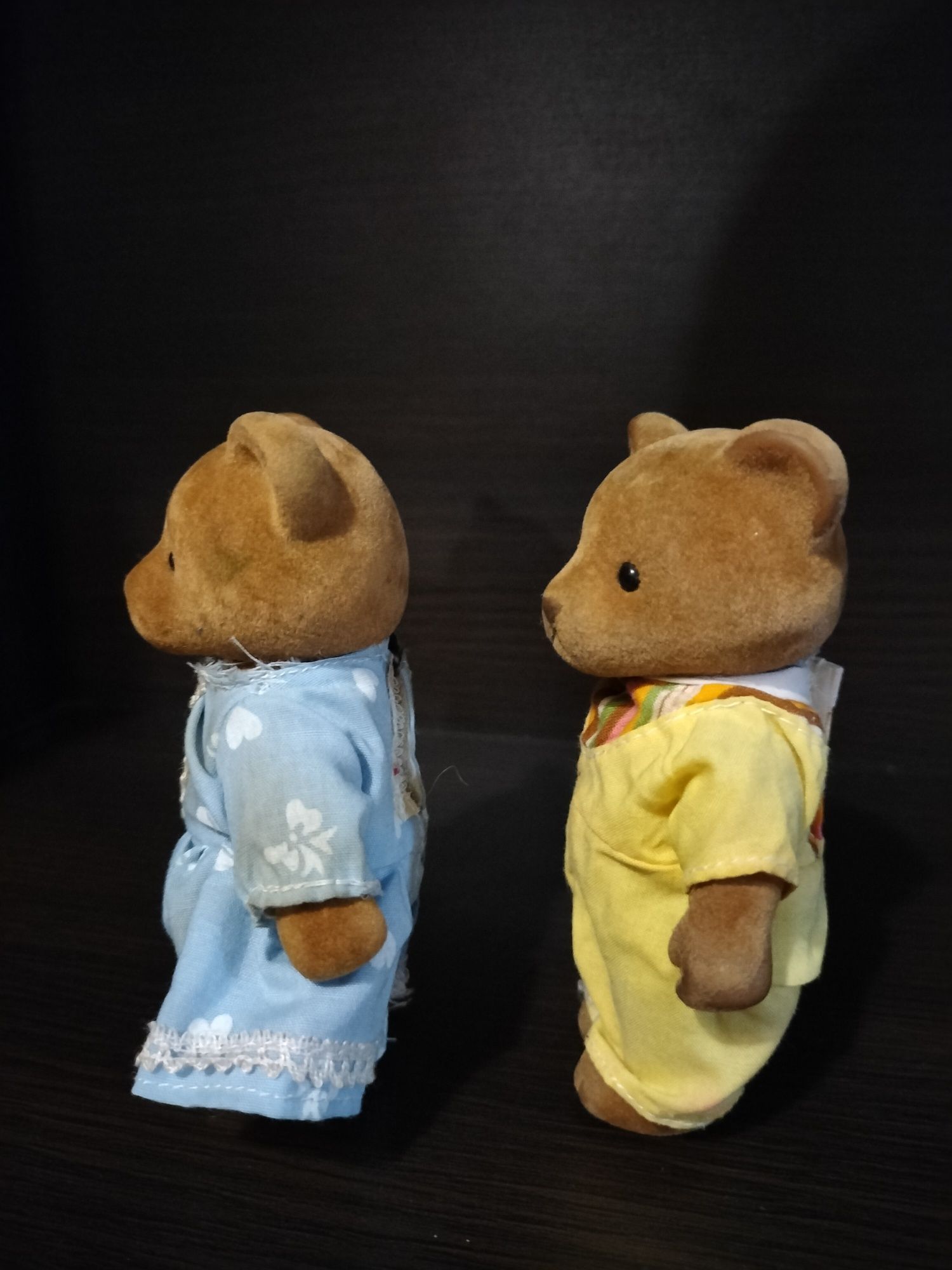 Zestaw nr 2. Misie flokowane vintage Sylvanian Forest Calico