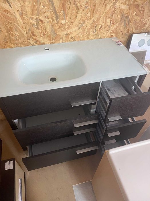 Móvel + Lavatório + Espelho Casa de Banho